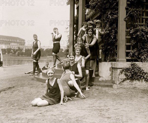 Bathing Beach Beauties by the Tidal Basin in Washington, DC 1923