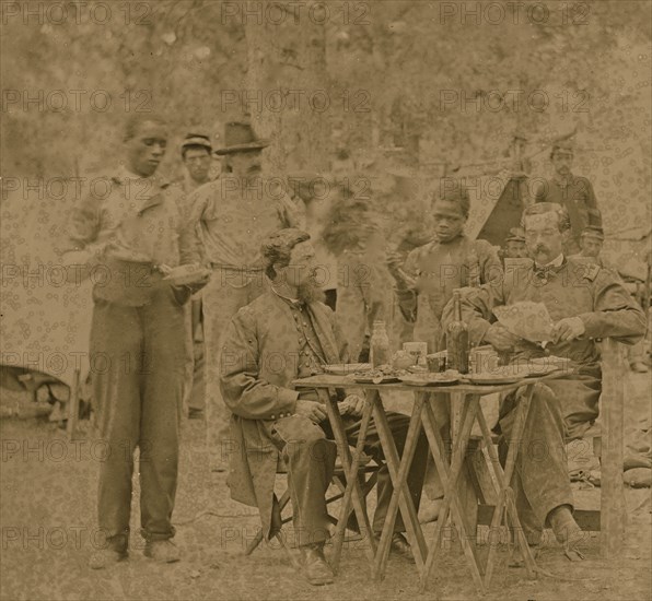 Bealeton, Virginia. Captain Henry P. Smith's mess. Company D, 93d New York Volunteers 1863