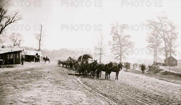 Big Black River Station, Miss. Wagons and sheds 1864