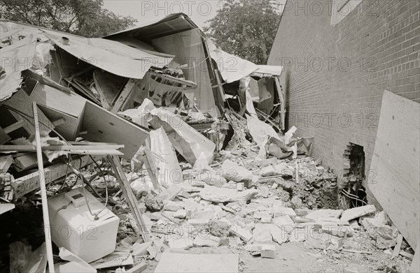 Bomb-damaged trailers at the Gaston Motel, Birmingham, Alabama 1963