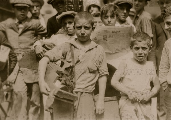 Bootblacks in and around City Hall Park, New York City - July 25, 1924 1924