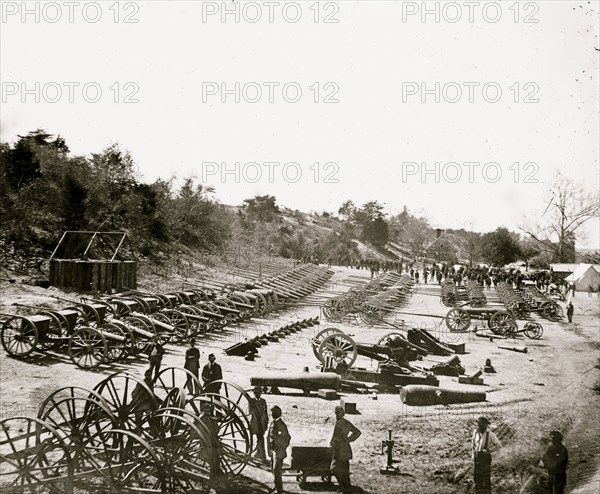 Broadway Landing, Va. Federal ordnance at the depot 1865