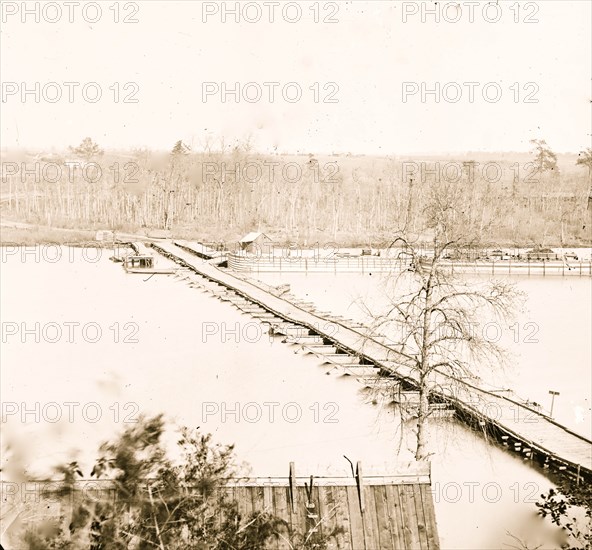 Broadway Landing, Virginia. Pontoon bridge across the Appomattox River 1865