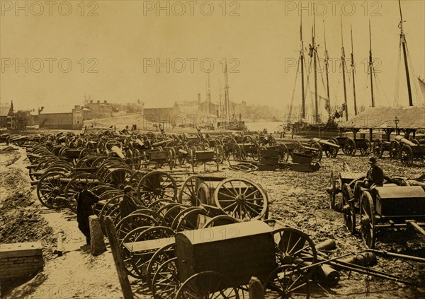 Captured guns at Richmond 1865