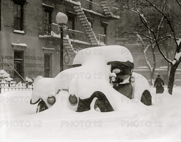 Car Buried as parked on a Washington DC Street during the Blizzard of 1922 1922