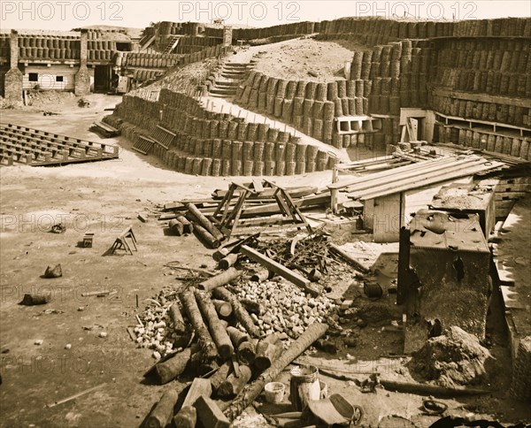 Charleston, S.C. Interior of Fort Sumter, with gabion reinforcements 1865