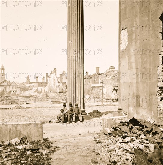Charleston, S.C. View of ruined buildings through porch of the Circular Church (150 Meeting Street 1865