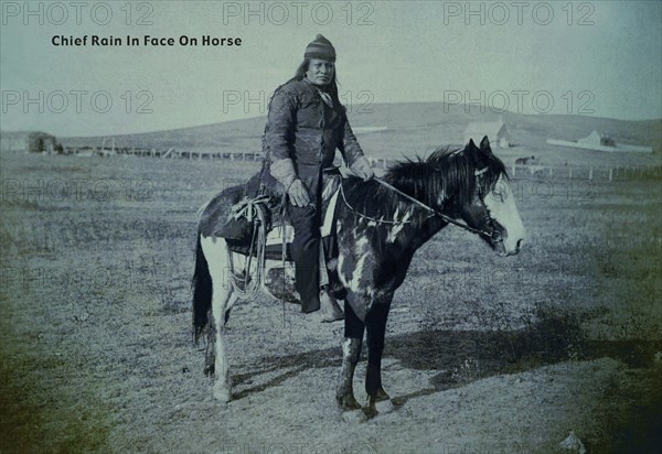 Chief Rain in Face on Horse