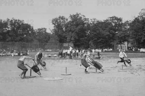 Children in Wheel Barrow Race