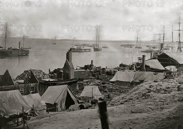 City Point, Va. Wharves after the explosion of ordnance barges on August 4, 1864 1864