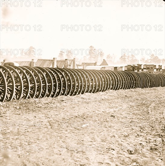 City Point, Virginia (vicinity). Park of army wagon wheels 1865