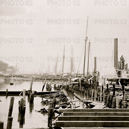 City Point, Virginia. Army stores on wharf 1863