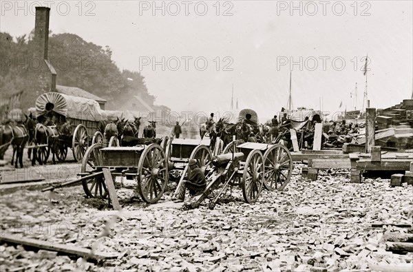 City Point, Virginia. Unloading supplies from transports 1863