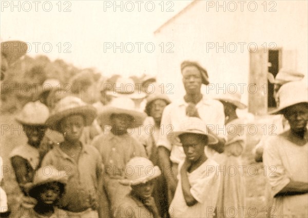 Cleveland Simmons (tallest), and others, Old Bight, Cat Island, Bahamas, 1935