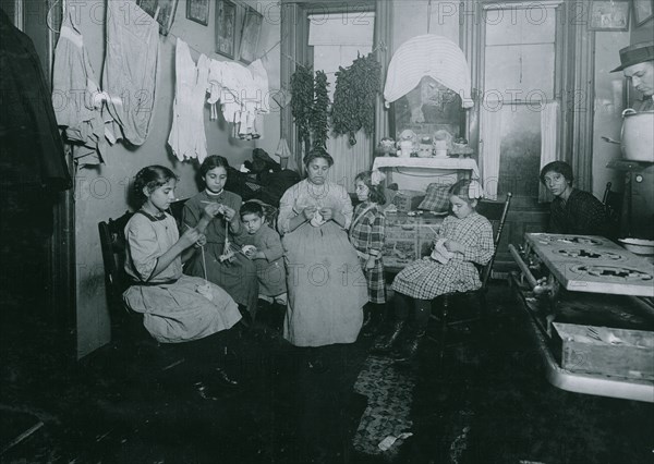 Crocheting caps. Upper East Side 1912