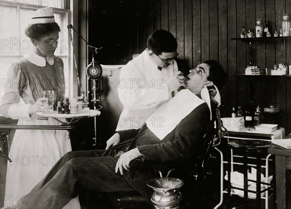 Dental work in Hospital. Hood Rubber Co., Cambridge 1917