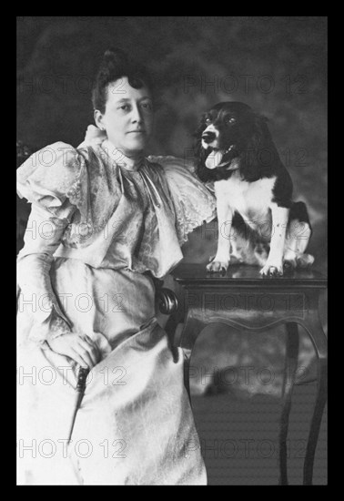 Springer Spaniel and Woman 1900