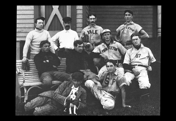 College Baseball Players with Terrier 1898