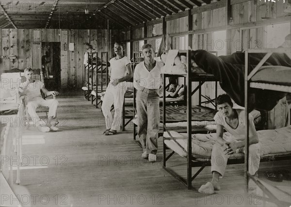 Dormitory of interned Germans., Fort Douglas 1918