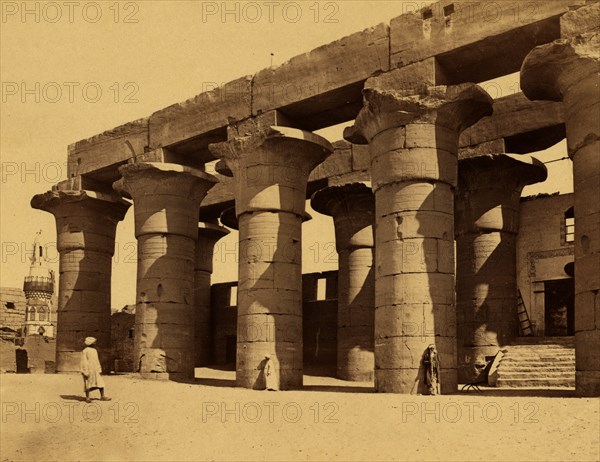 Egypt - Luxor - columns of portico 1865