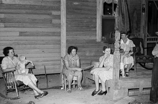 Family of Poor Farmers on Porch 1938