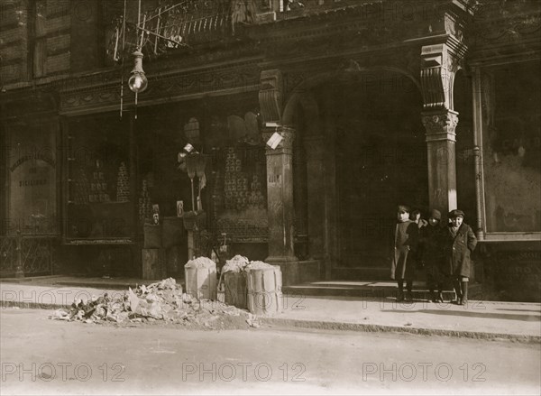 Entrance to licensed tenements, 170-172 Thompson Street, N.Y., where home-work flourishes. 1912