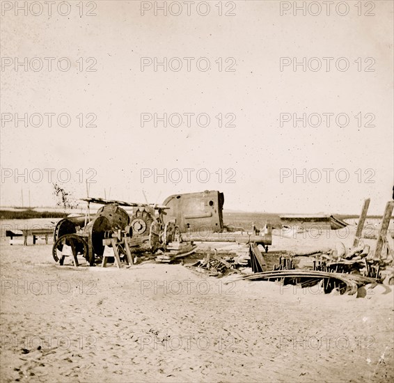 Folly Island, S.C. (vicinity of Charleston). Beached remains of the British-built blockade runner Ruby, run aground after passing the Federal squadron, June 10-11, 1863 1863