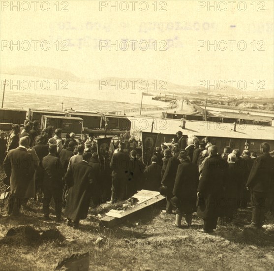 Funeral of the noted Russian engineer Sakharoff 1905