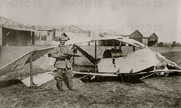 German guarding wrecked plane