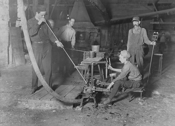 Glass Blower and Mold Boy. 1908