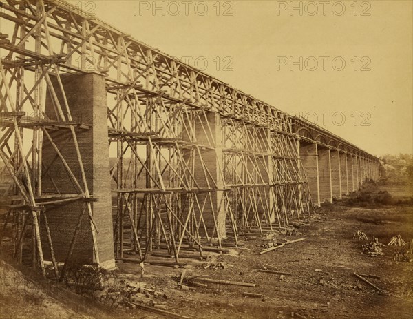 High Bridge crossing the Appomattox, near Farmville, on South Side Railroad, Va 1865