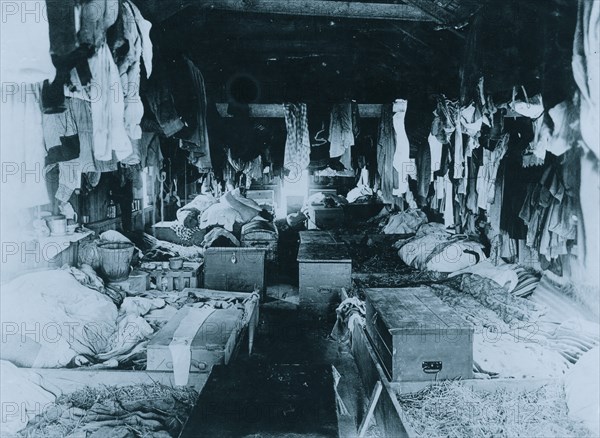 Interior of a shack occupied by berry pickers. Anne Arundel County., Maryland.  1910