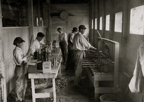 Sanitary Ice Cream Cone Co.  Boys packing cones. 1917