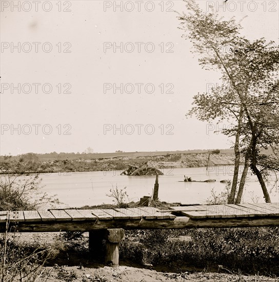 James River, Va. Sunken Confederate ships Virginia (ram) and Jamestown 1864