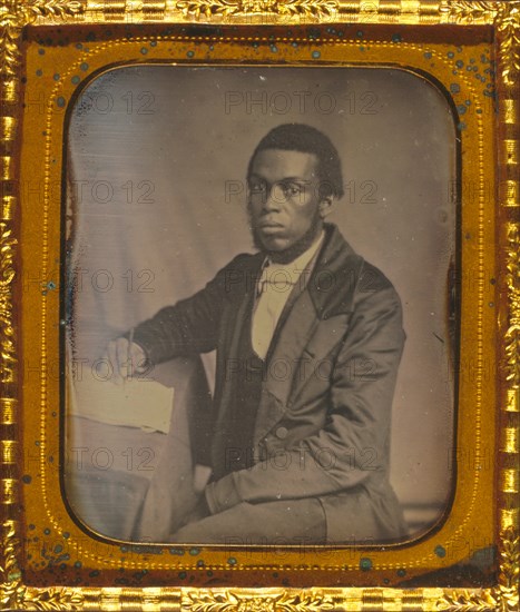 James Skivring Smith, three-quarter length portrait, three-quarters view, seated at desk 1857
