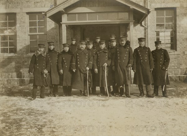 Japanese officers in front of legation at Chemulpo 1904