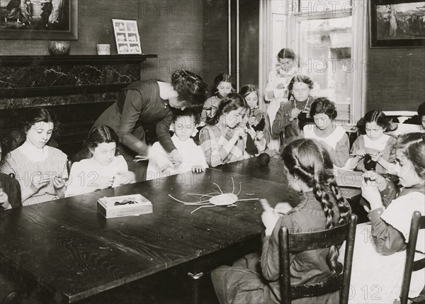 Knitting class, Henry Street Settlement.  1910