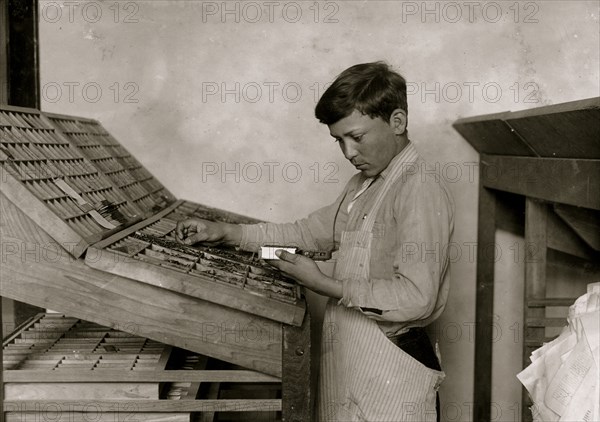 Learning typesetting. Training School for Deaf Mutes. 1917