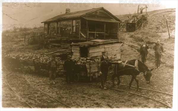 Lick Run, Pa. men hauling coal from their own mines 1915