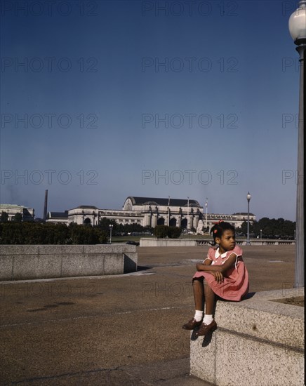 African American Young Girl in a Washington Park 1944