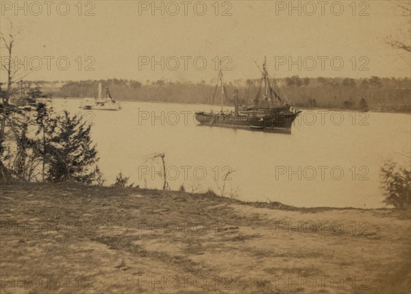 Looking down James River from Dutch Gap, February 1865 1865