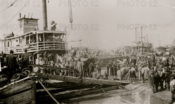 Louisiana Flood - refugees saved by government boat 1912