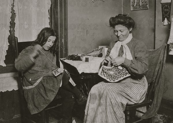 Making embroidery. Upper East Side, N.Y. City 1911