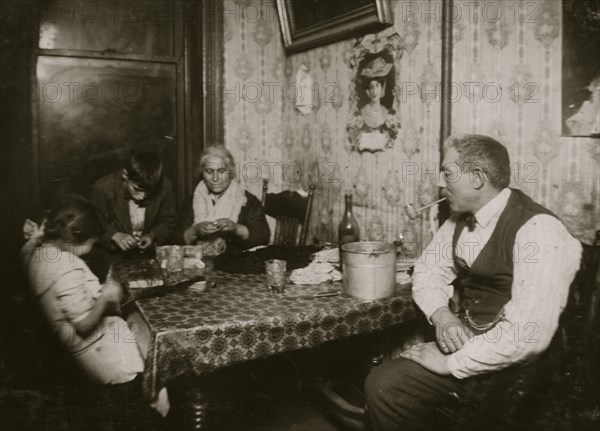 Italian family makes willow plumes from her tenement apartment 1911