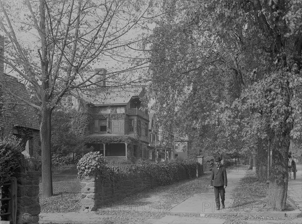 Residential Tree Lined Street in Germantown 1908