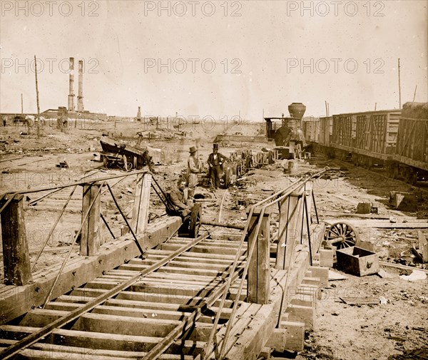 Manassas, Va. Orange and Alexandria Railroad wrecked by retreating Confederates 1862