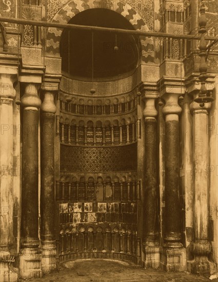 Mihrab in the Mosque of Sultan Qalawun, Cairo, Egypt. 1880