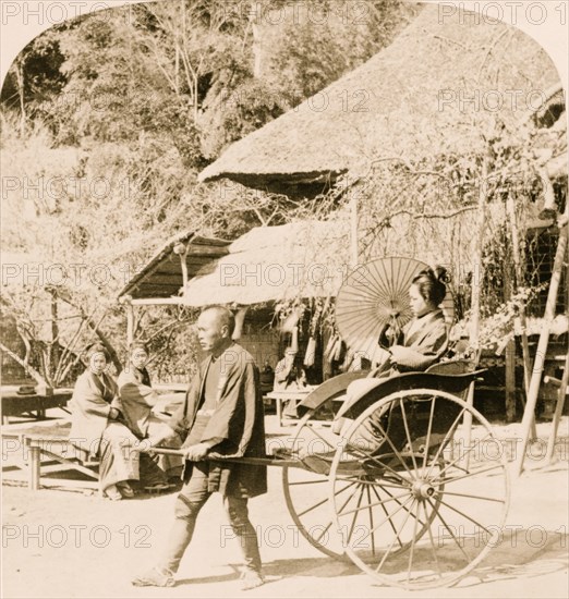 Morning ride in a jinrikisha, Sugita, Japan 1896