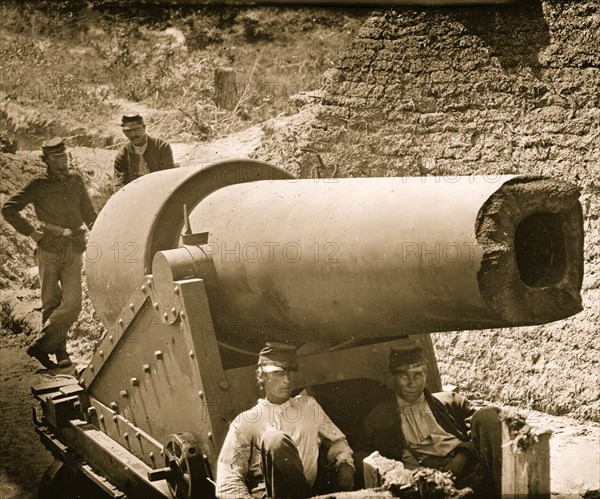 Morris Island, South Carolina. 300-pounder Parrot Rifle after bursting of muzzle 1863