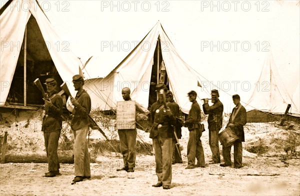 Morris Island, South Carolina. The "rogue's march" drumming a thief out of camp 1863